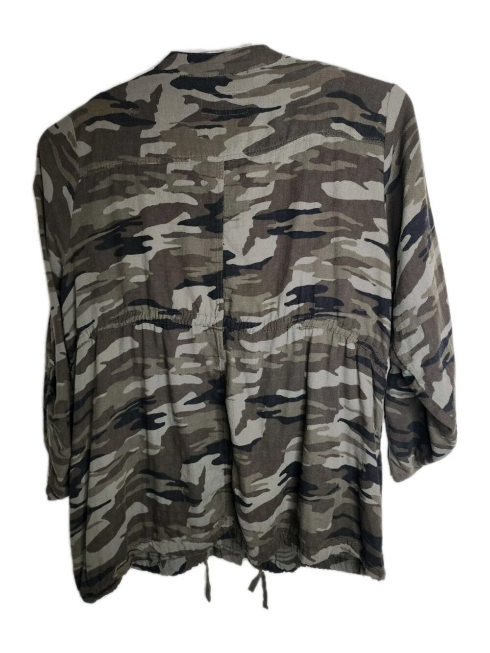 Torrid Camo Utility Anorak Jacket Sz 4 Green Military Twill Cotton Lightweight - Picture 2 of 8